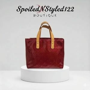 Louis Vuitton Vernise ReadePM Size Candy apple Red Leather Tote COA INCLUDED